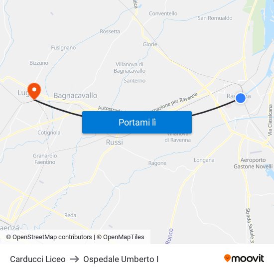 Carducci Liceo to Ospedale Umberto I map