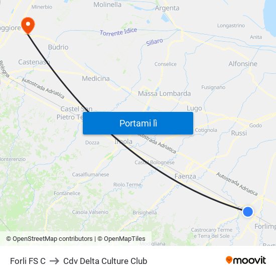 Forli FS C to Cdv Delta Culture Club map