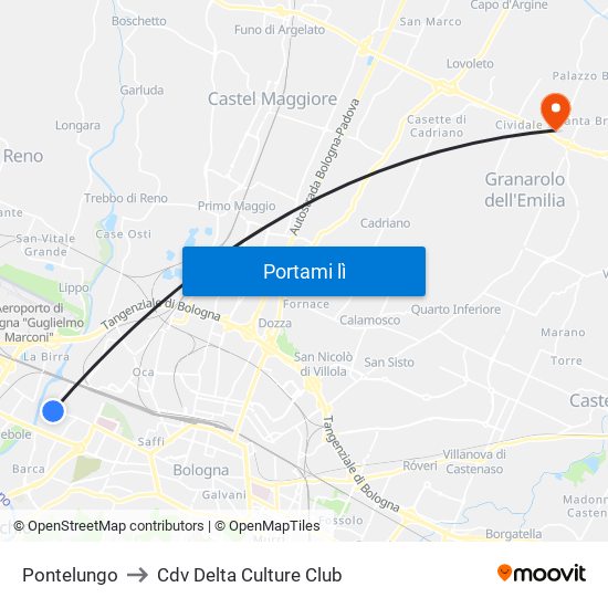Pontelungo to Cdv Delta Culture Club map