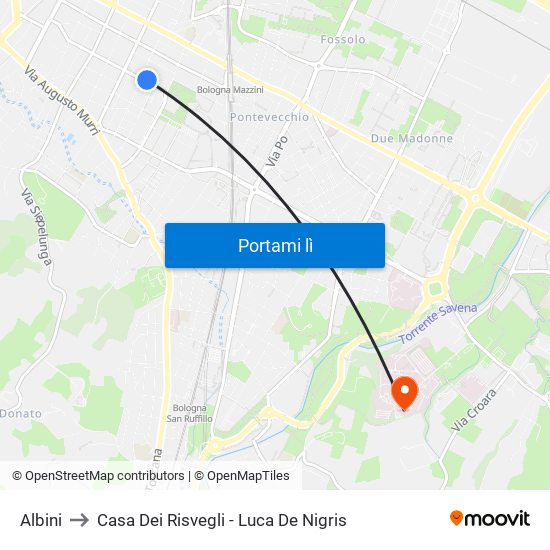Albini to Casa Dei Risvegli - Luca De Nigris map