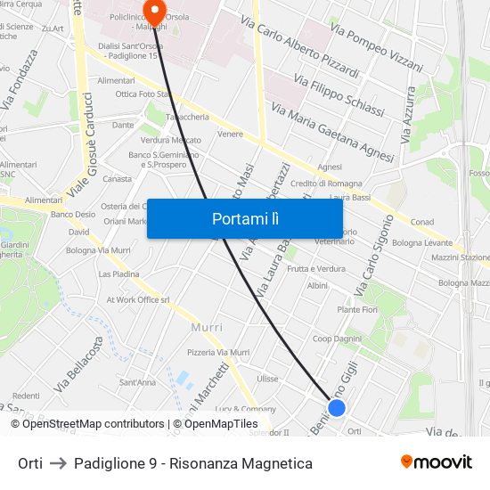 Orti to Padiglione 9 - Risonanza Magnetica map