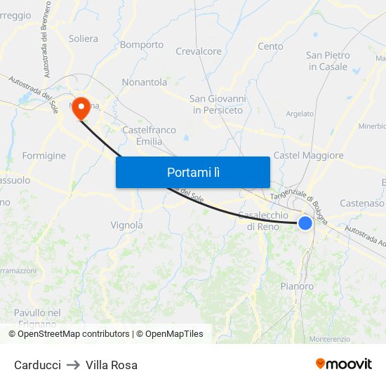 Carducci to Villa Rosa map