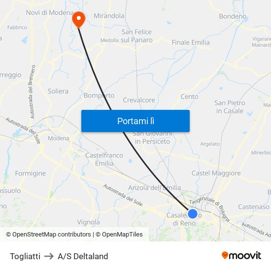 Togliatti to A/S Deltaland map