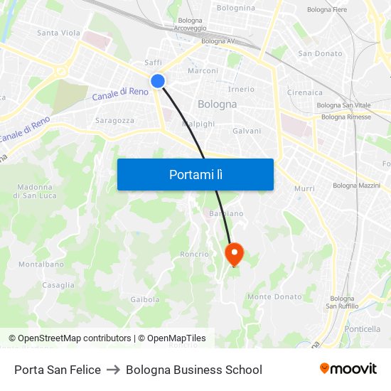 Porta San Felice to Bologna Business School map