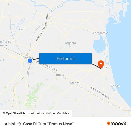 Albini to Casa Di Cura ""Domus Nova"" map