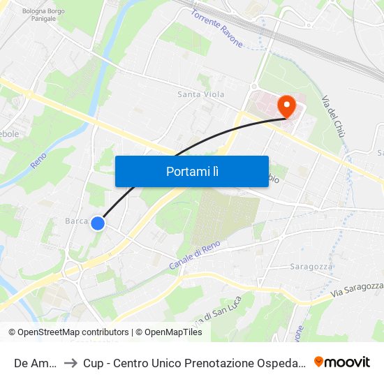 De Ambris to Cup - Centro Unico Prenotazione Ospedale Maggiore map