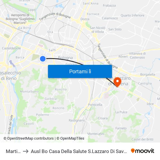 Martini to Ausl Bo Casa Della Salute S.Lazzaro Di Savena map