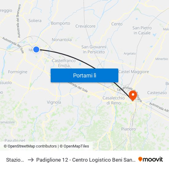 Stazione FS to Padiglione 12 - Centro Logistico Beni Sanitari Ed Economali map