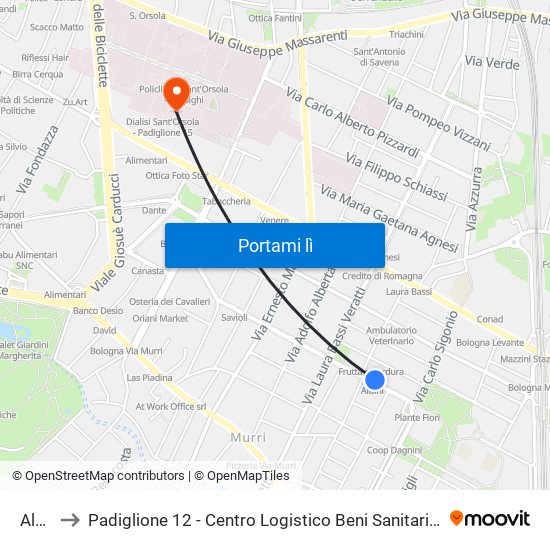 Albini to Padiglione 12 - Centro Logistico Beni Sanitari Ed Economali map