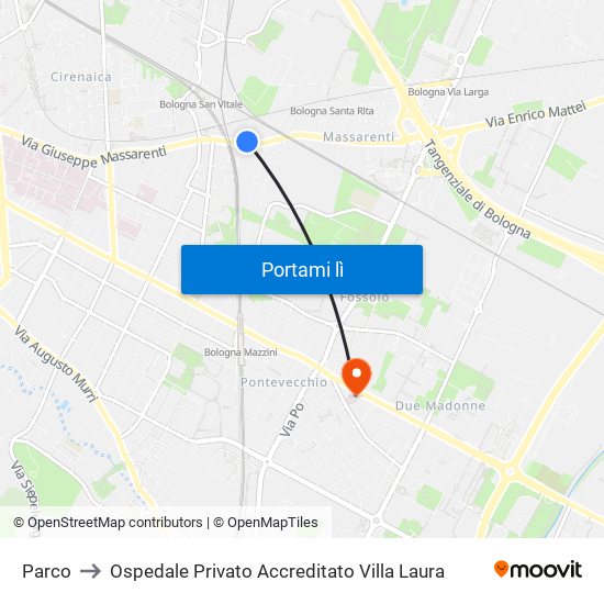 Parco to Ospedale Privato Accreditato Villa Laura map