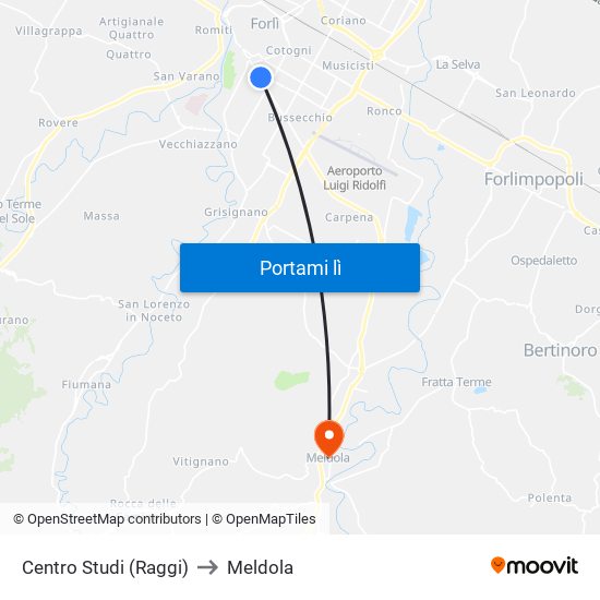 Centro Studi (Raggi) to Meldola map