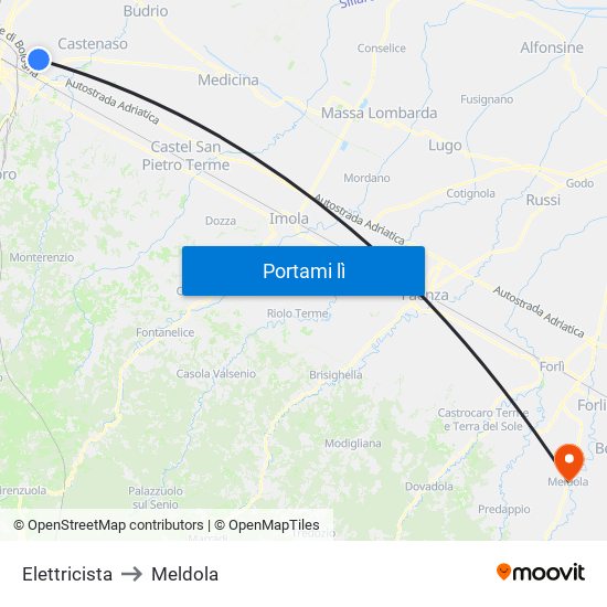 Elettricista to Meldola map