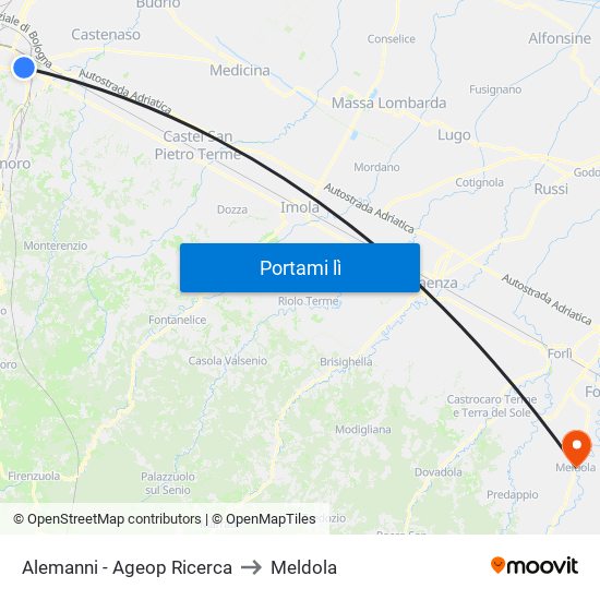 Alemanni - Ageop Ricerca to Meldola map