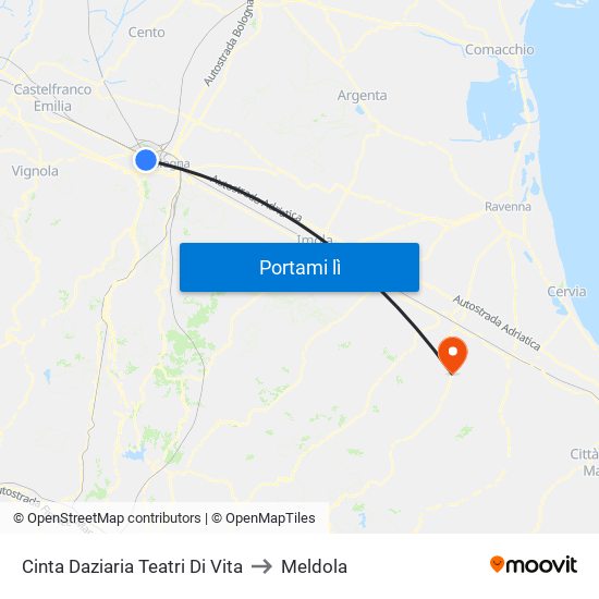 Cinta Daziaria Teatri Di Vita to Meldola map