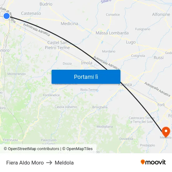 Fiera Aldo Moro to Meldola map