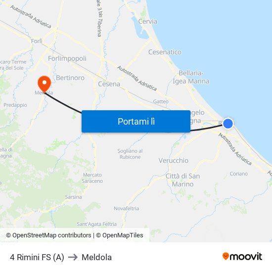 4 Rimini FS (A) to Meldola map