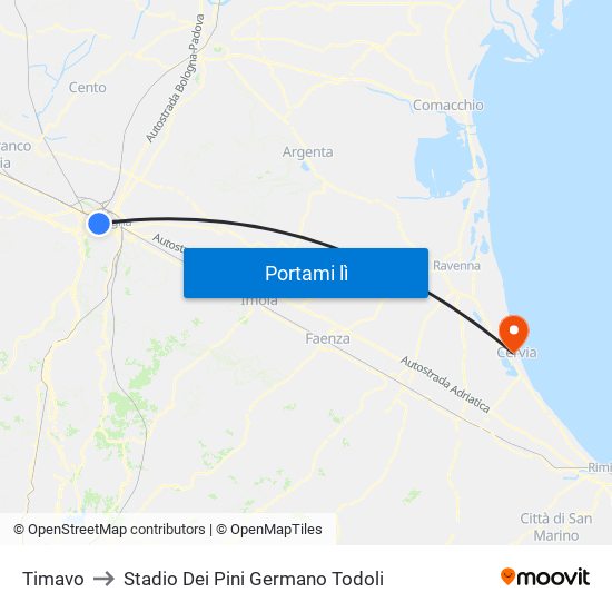 Timavo to Stadio Dei Pini Germano Todoli map