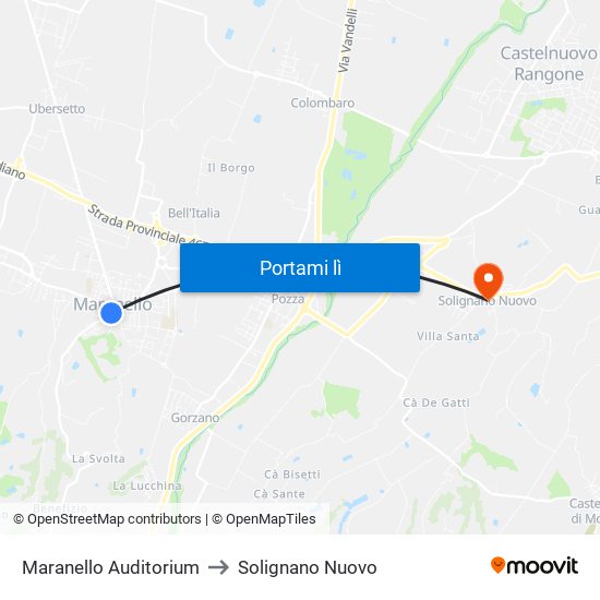 Maranello Auditorium to Solignano Nuovo map