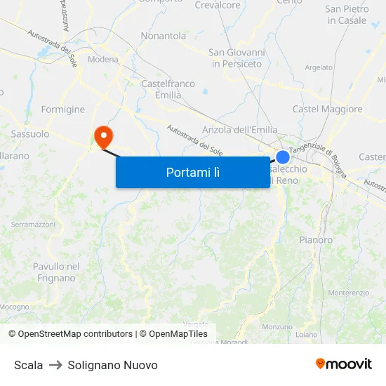 Scala to Solignano Nuovo map