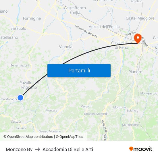 Monzone Bv to Accademia Di Belle Arti map