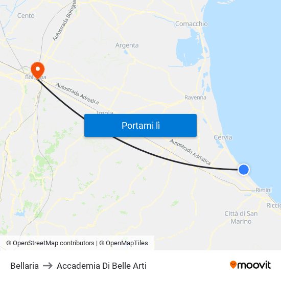 Bellaria to Accademia Di Belle Arti map