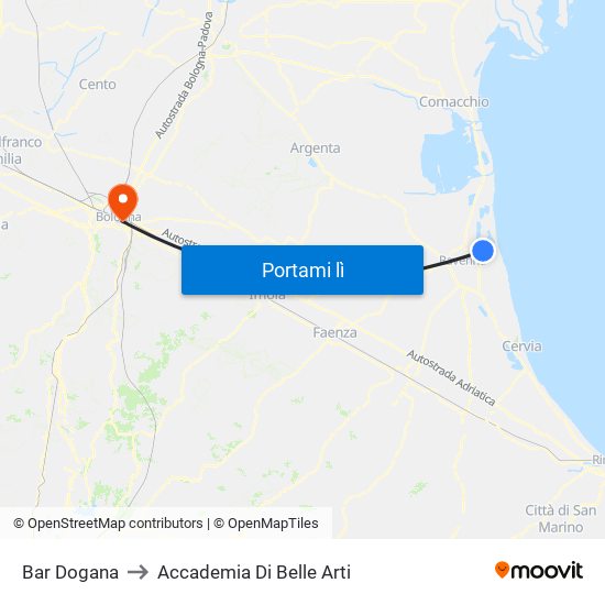 Bar Dogana to Accademia Di Belle Arti map