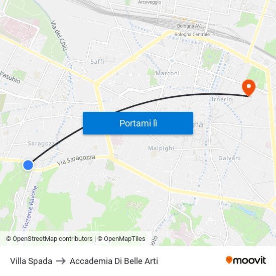 Villa Spada to Accademia Di Belle Arti map
