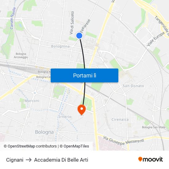 Cignani to Accademia Di Belle Arti map
