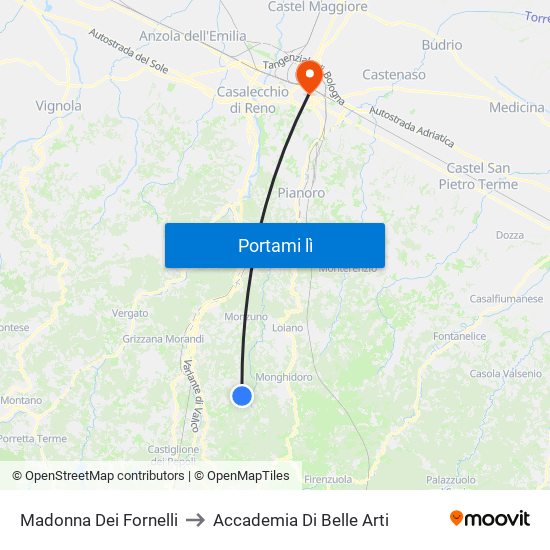 Madonna Dei Fornelli to Accademia Di Belle Arti map