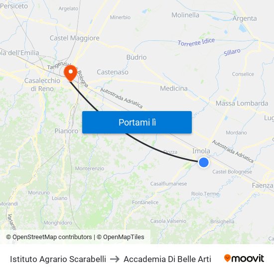 Istituto Agrario Scarabelli to Accademia Di Belle Arti map