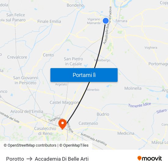 Porotto to Accademia Di Belle Arti map