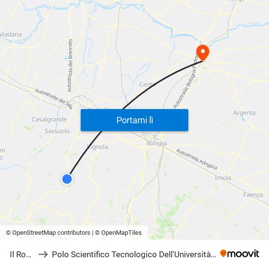 Il Ronco to Polo Scientifico Tecnologico Dell'Università Di Ferrara map