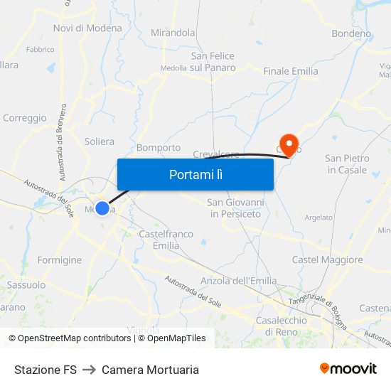 Stazione FS to Camera Mortuaria map