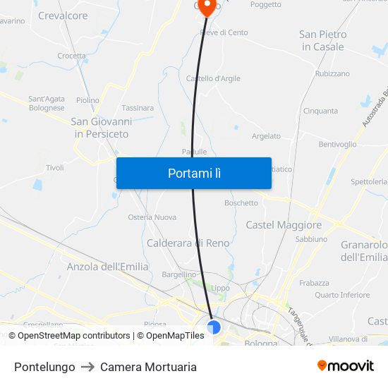 Pontelungo to Camera Mortuaria map