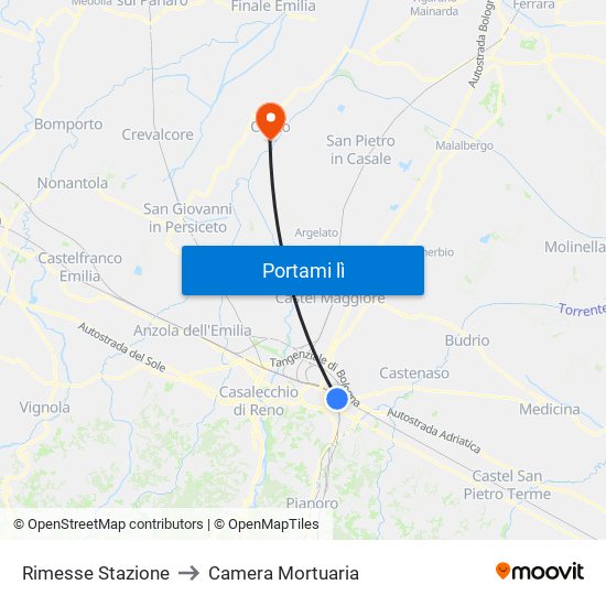 Rimesse Stazione to Camera Mortuaria map