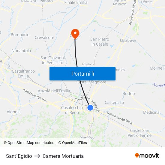 Sant`Egidio to Camera Mortuaria map