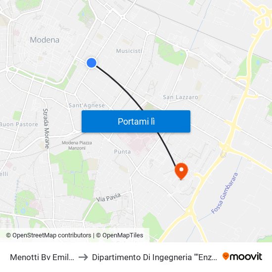Menotti Bv Emilia Est to Dipartimento Di Ingegneria ""Enzo Ferrari"" map