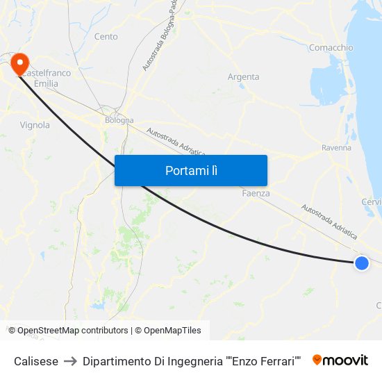 Calisese to Dipartimento Di Ingegneria ""Enzo Ferrari"" map