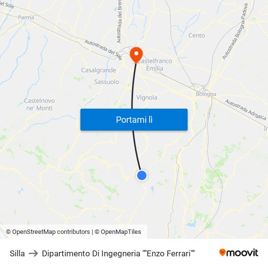 Silla to Dipartimento Di Ingegneria ""Enzo Ferrari"" map