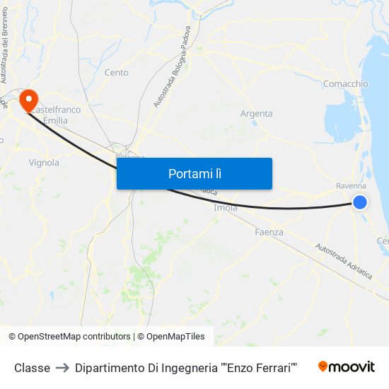 Classe to Dipartimento Di Ingegneria ""Enzo Ferrari"" map