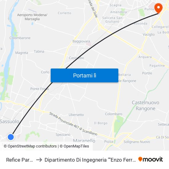 Refice Parco to Dipartimento Di Ingegneria ""Enzo Ferrari"" map