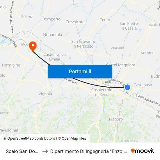 Scalo San Donato to Dipartimento Di Ingegneria "Enzo Ferrari" map