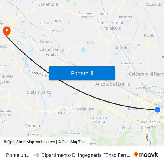 Pontelungo to Dipartimento Di Ingegneria ""Enzo Ferrari"" map