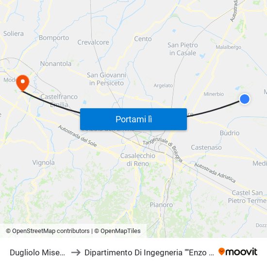 Dugliolo Miserabili to Dipartimento Di Ingegneria ""Enzo Ferrari"" map