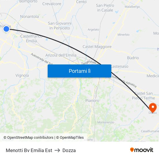 Menotti Bv Emilia Est to Dozza map