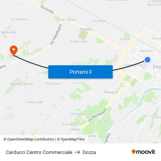 Carducci Centro Commerciale to Dozza map
