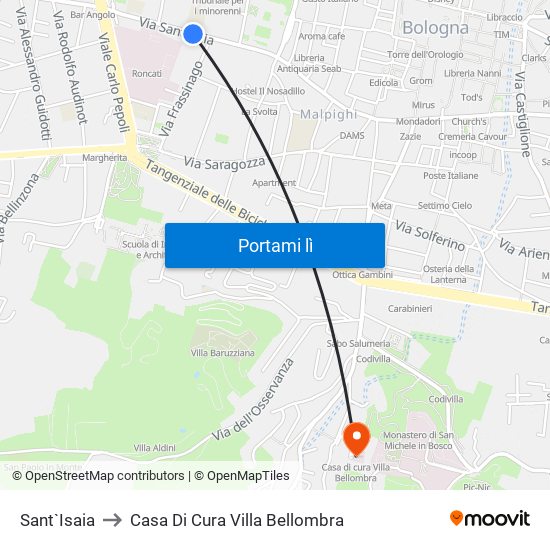 Sant`Isaia to Casa Di Cura Villa Bellombra map
