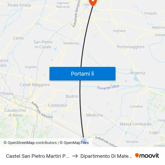 Castel San Pietro Martiri Partigiani to Dipartimento Di Matematica map