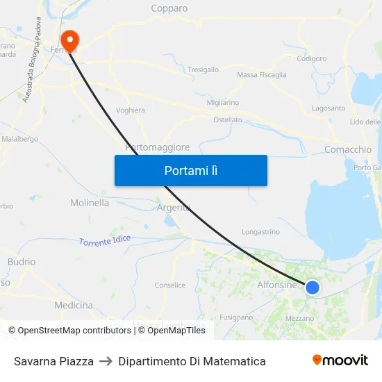 Savarna Piazza to Dipartimento Di Matematica map