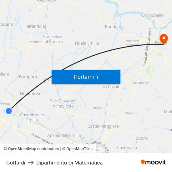 Gottardi to Dipartimento Di Matematica map